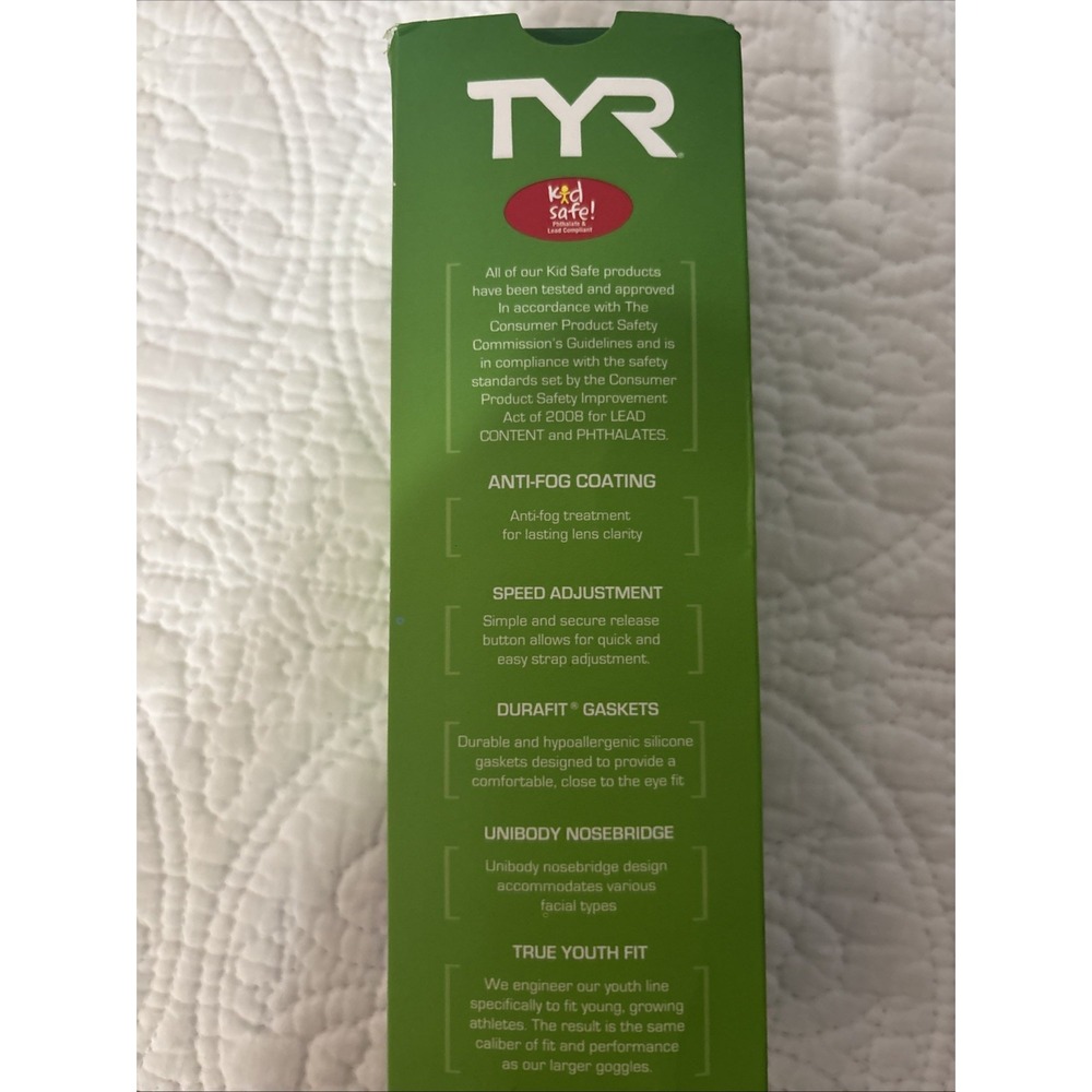 TYR‎ Swimple Tie Dye Kids Youth Swim Goggles Green/blue - Picture 4 of 5